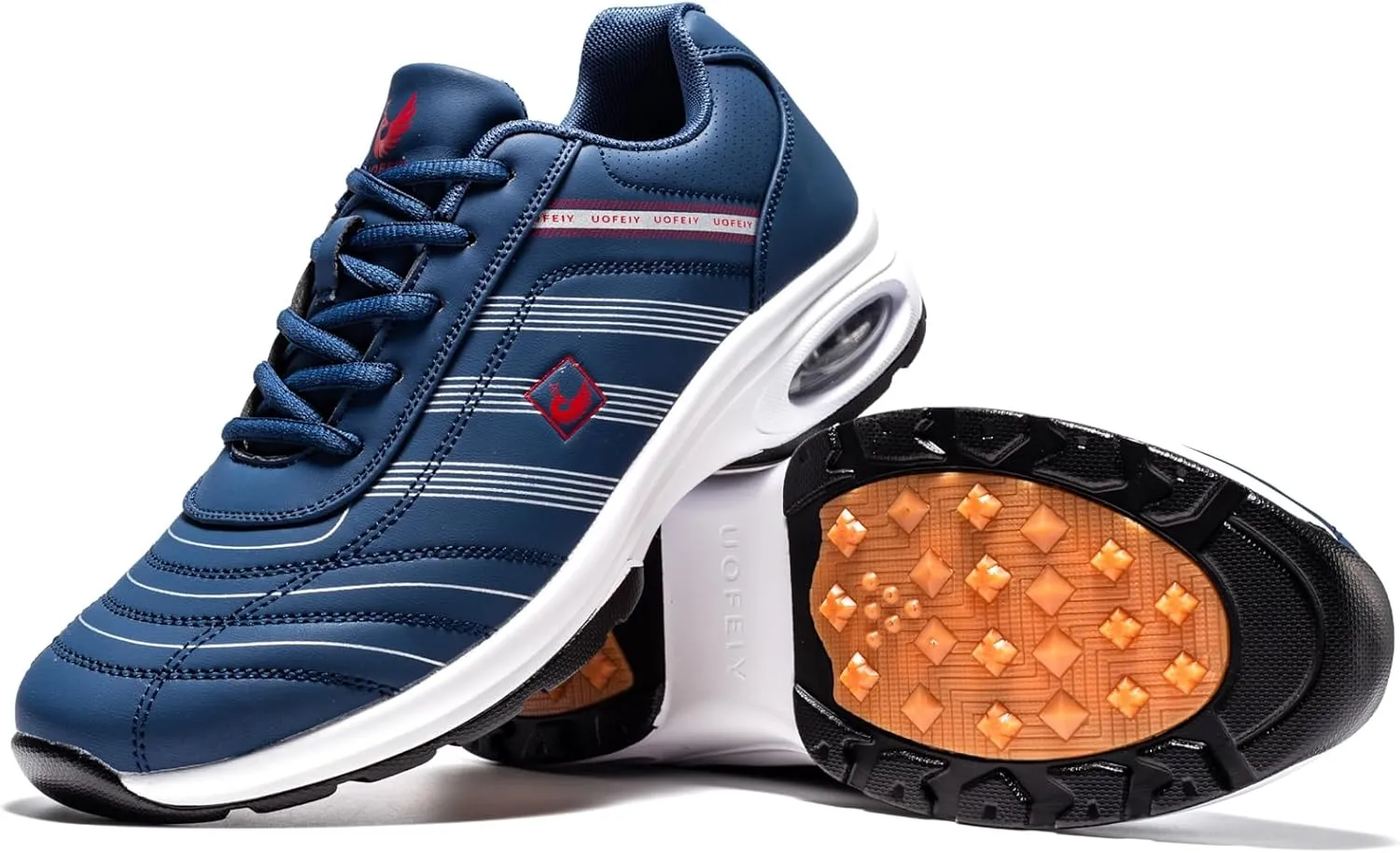 Men's Fashion Lace Up Leather Sneaker Casual Anti Slip Spikeless Golf Shoes for Men Outdoor Walking Shoes Footwears