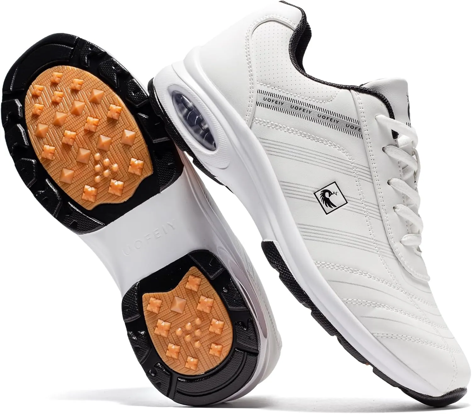 Men's Fashion Lace Up Leather Sneaker Casual Anti Slip Spikeless Golf Shoes for Men Outdoor Walking Shoes Footwears