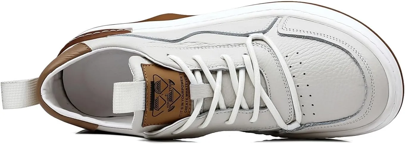 Men's Genuine Leather Lace Up Fashion Loafers Sneakers Casual Walking Driving Shoes