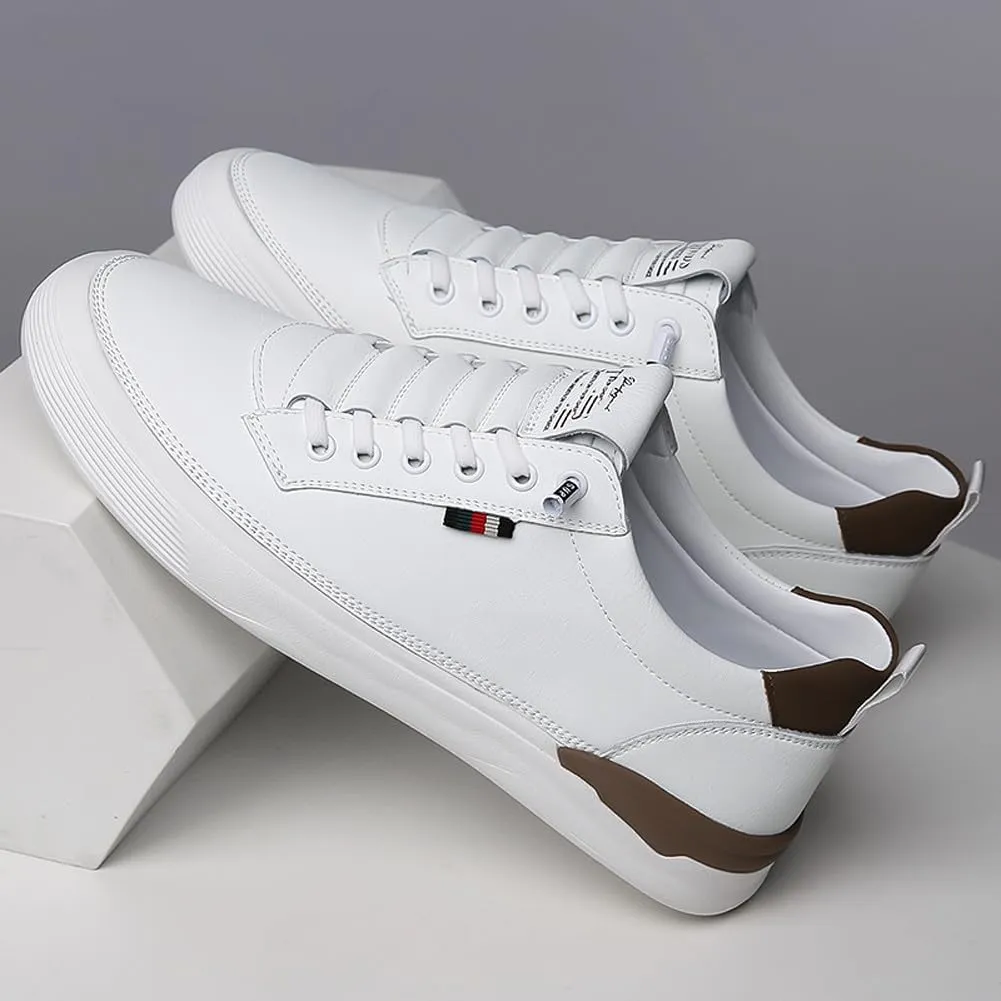 Men's Genuine Leather Lace Up Fashion Loafers Sneakers Casual Walking Driving Shoes