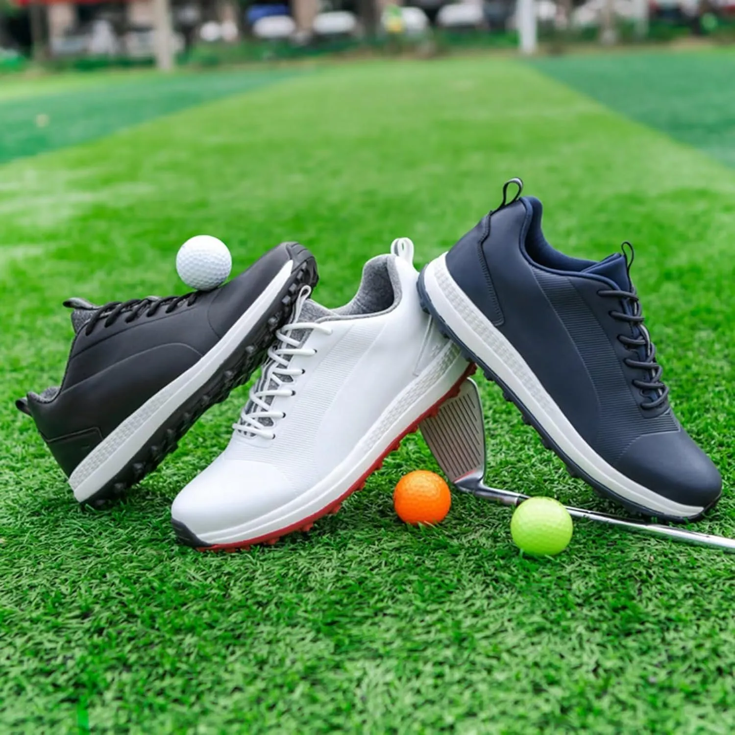 Men's Golf Shoes Breathable Spikeless Classic Golf Trainers Sneakers Anti Slip Walking Footwears for Golfers Outdoor