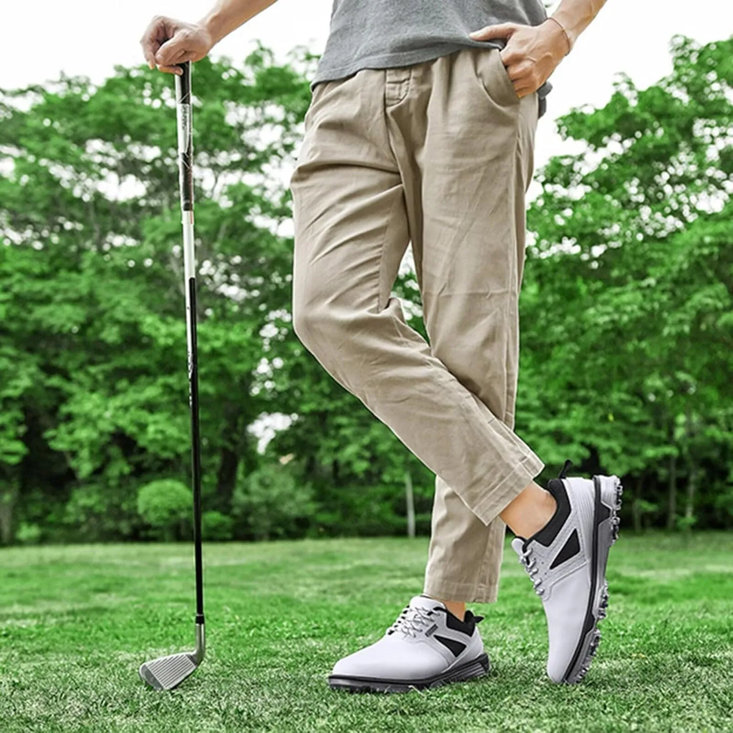 Men's Golf Shoes Classic Golf Trainers Breathable Anti Slip Walking Footwears Waterproof Mens Trainers Golfing