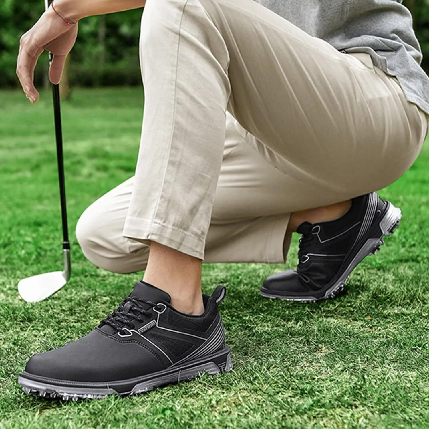 Men's Golf Shoes Classic Golf Trainers Breathable Anti Slip Walking Footwears Waterproof Mens Trainers Golfing