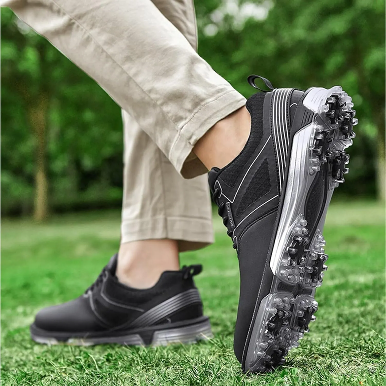 Men's Golf Shoes Classic Golf Trainers Breathable Anti Slip Walking Footwears Waterproof Mens Trainers Golfing