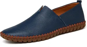Men's Handmade Genuine Leather Loafer Shoes Slip On Soft Walking Driving Shoes