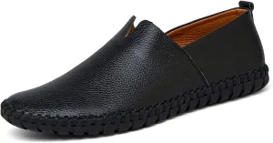 Men's Handmade Genuine Leather Loafer Shoes Slip On Soft Walking Driving Shoes