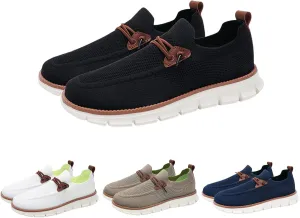 Men's Lace-Up Lightweight Casual Shoes Breathable Walking Dress Shoes Fashion Sneakers Walking Woven Loafers