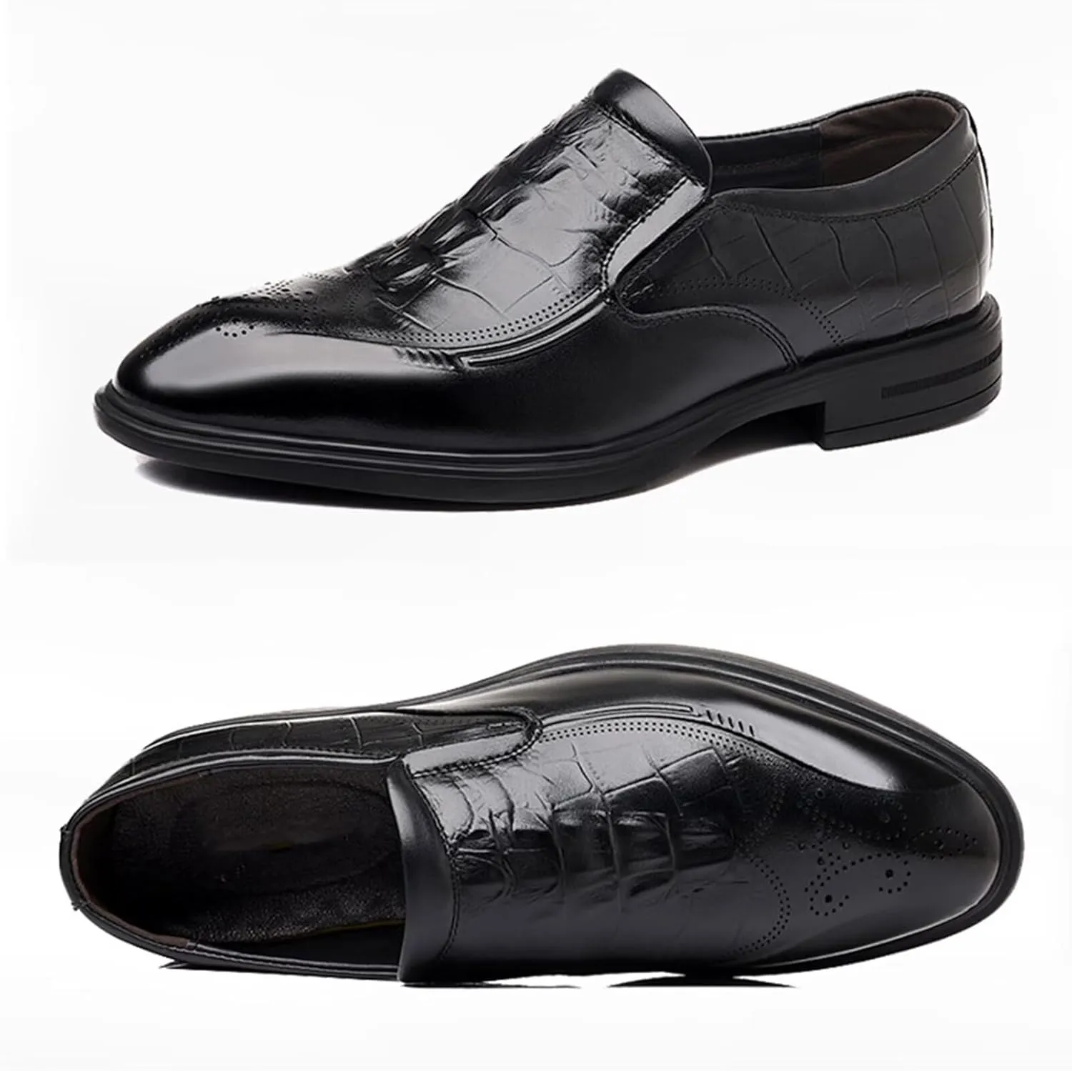 Men's Leather Dress Shoes Stylish Formal Business Shoe for Men Driving Shoes