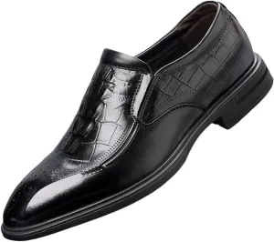 Men's Leather Dress Shoes Stylish Formal Business Shoe for Men Driving Shoes