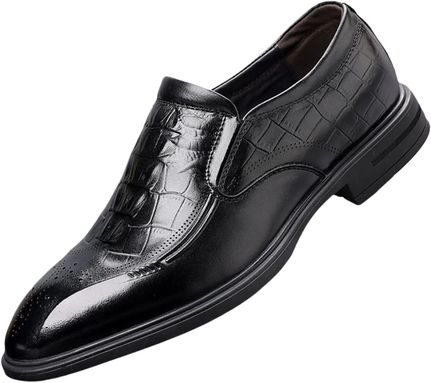 Men's Leather Dress Shoes Stylish Formal Business Shoe for Men Driving Shoes