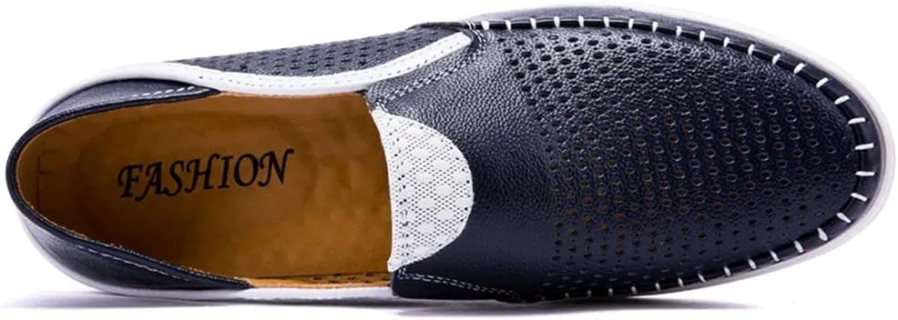 Men's Leather Loafers are Fashionable Slip-in Casual Soft Summer Driving Shoes