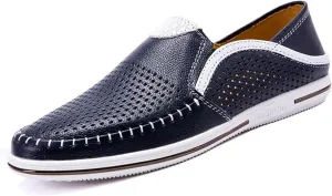 Men's Leather Loafers are Fashionable Slip-in Casual Soft Summer Driving Shoes