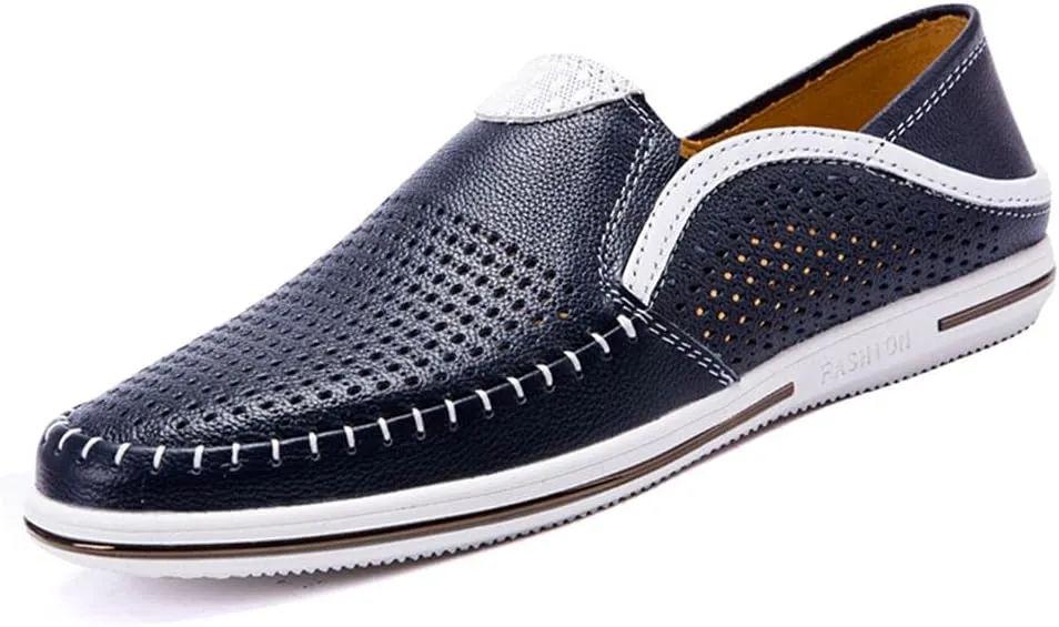 Men's Leather Loafers are Fashionable Slip-in Casual Soft Summer Driving Shoes