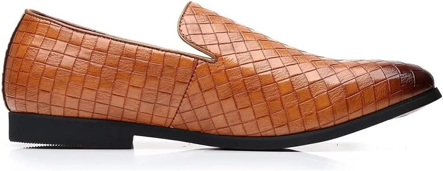 Men's Loafers Dress Casual Easy Slip-On Leather Formal Lightweight Driving Walking Shoes for Business Casual Work Outdoor Dating