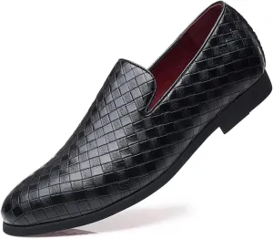 Men's Loafers Dress Casual Easy Slip-On Leather Formal Lightweight Driving Walking Shoes for Business Casual Work Outdoor Dating