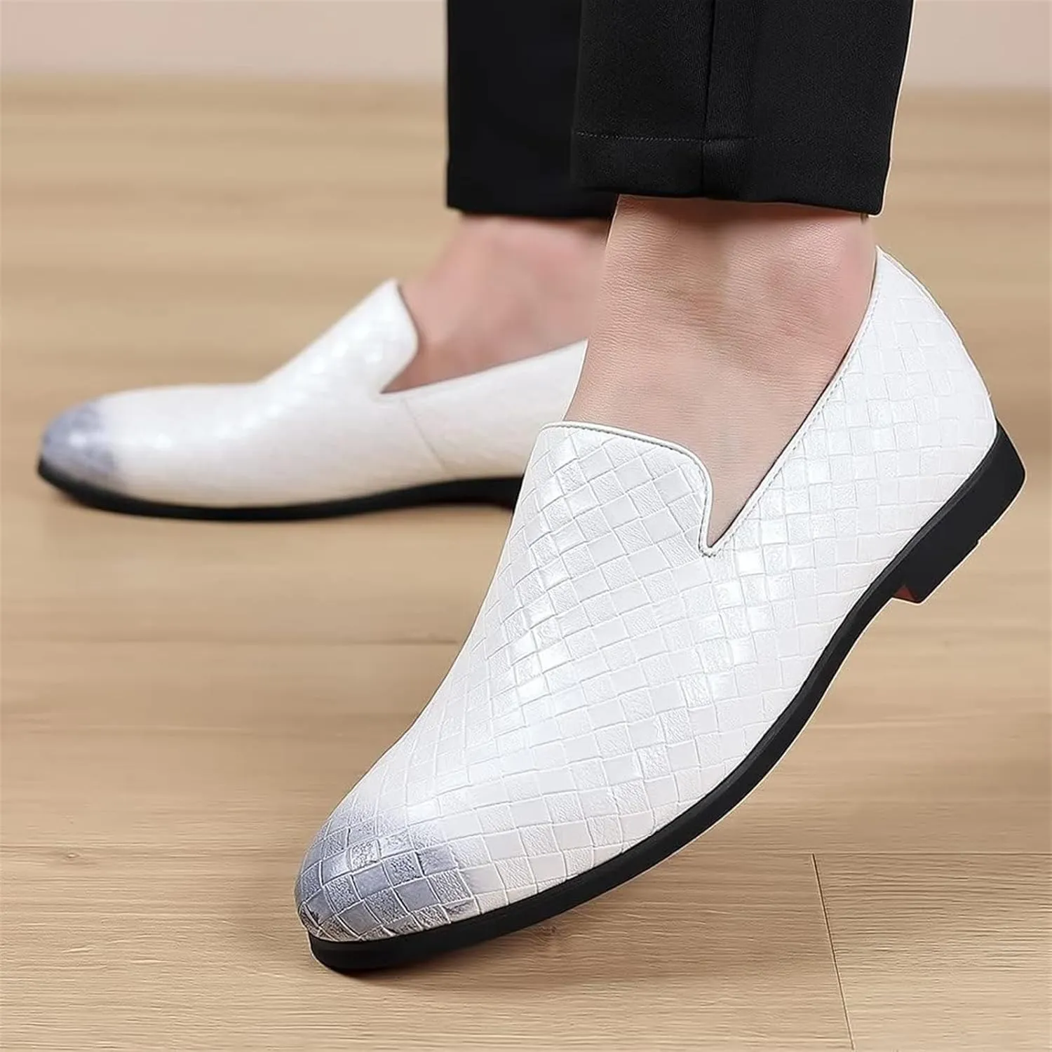 Men's Loafers Dress Casual Easy Slip-On Leather Formal Lightweight Driving Walking Shoes for Business Casual Work Outdoor Dating