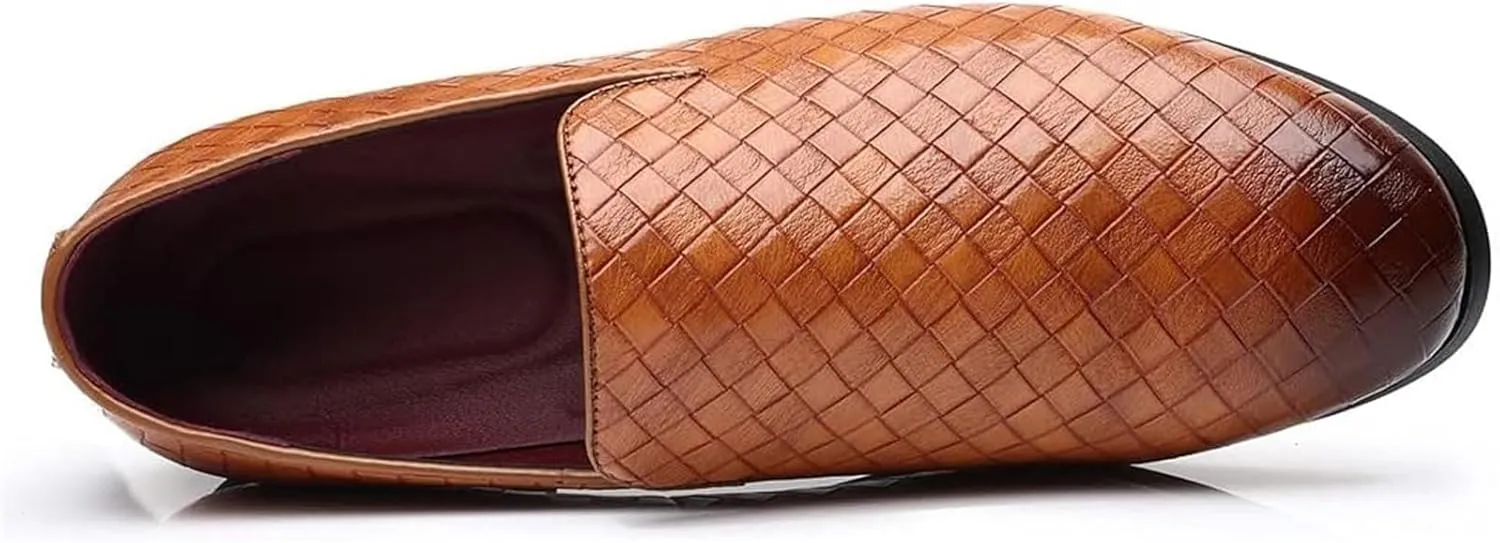 Men's Loafers Dress Casual Easy Slip-On Leather Formal Lightweight Driving Walking Shoes for Business Casual Work Outdoor Dating