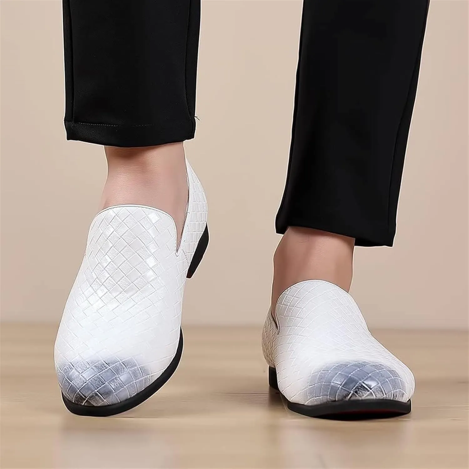 Men's Loafers Dress Casual Easy Slip-On Leather Formal Lightweight Driving Walking Shoes for Business Casual Work Outdoor Dating