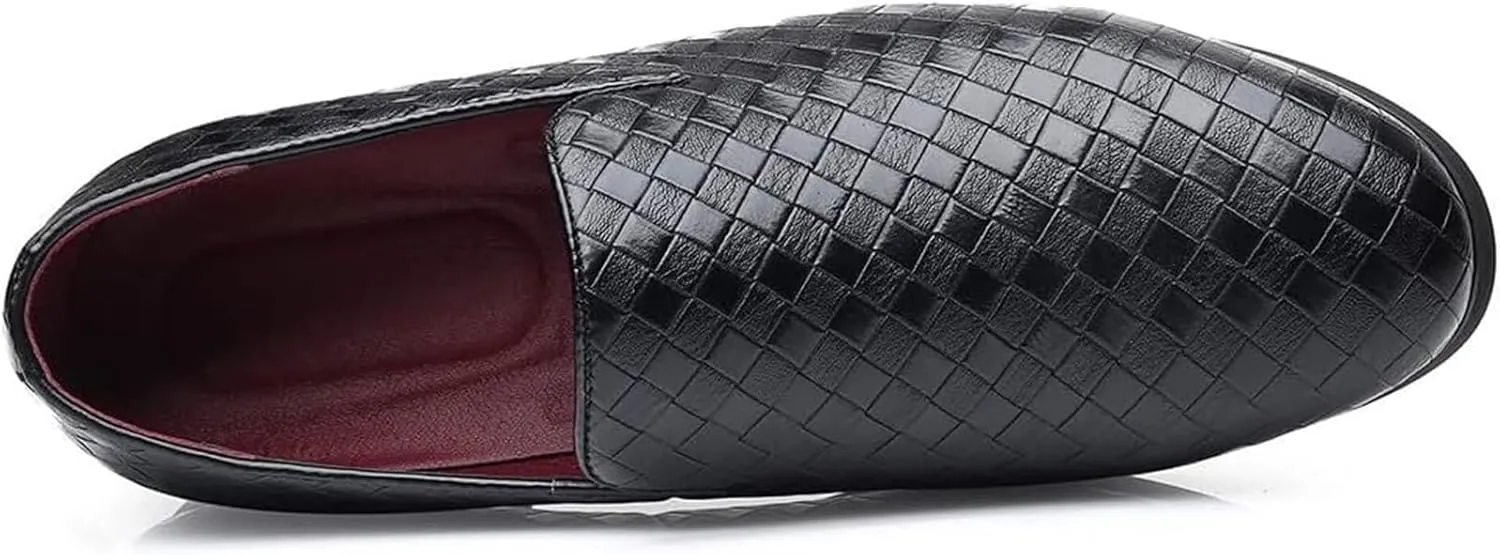 Men's Loafers Dress Casual Easy Slip-On Leather Formal Lightweight Driving Walking Shoes for Business Casual Work Outdoor Dating