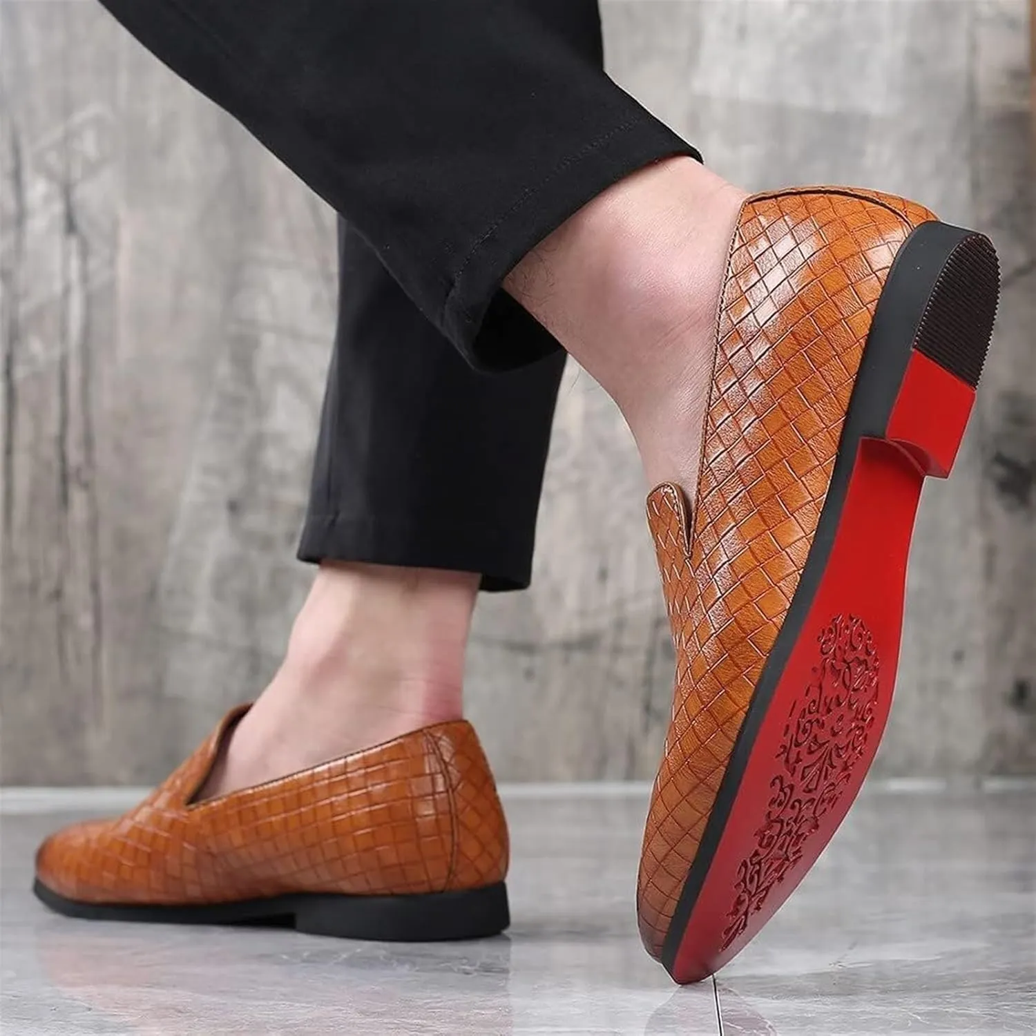 Men's Loafers Dress Casual Easy Slip-On Leather Formal Lightweight Driving Walking Shoes for Business Casual Work Outdoor Dating