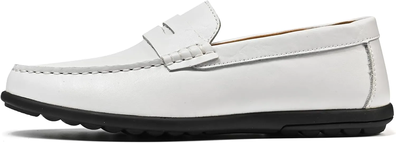 Men’s Moccasins Loafers Casual Leather Slip-On Driving Shoes Dress Comfortable & Light-Weight