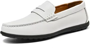 Men’s Moccasins Loafers Casual Leather Slip-On Driving Shoes Dress Comfortable & Light-Weight