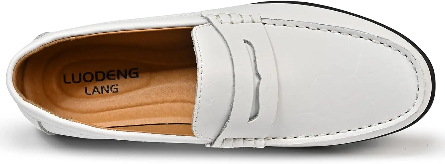 Men’s Moccasins Loafers Casual Leather Slip-On Driving Shoes Dress Comfortable & Light-Weight