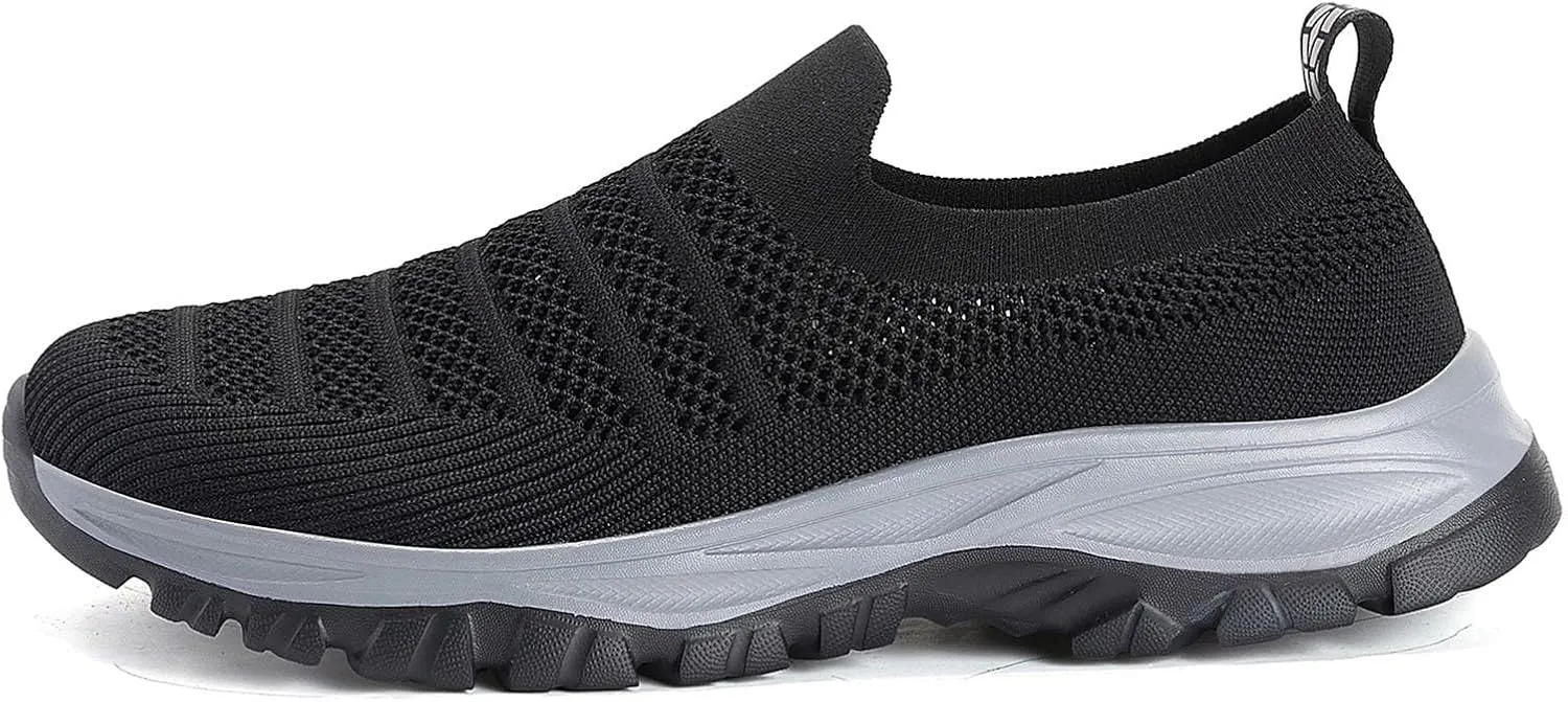 Men's Running Walking Sneakers Casual Slip on Tennis Shoes Lightweight Breathable Comfortable Non Slip Sport Shoes