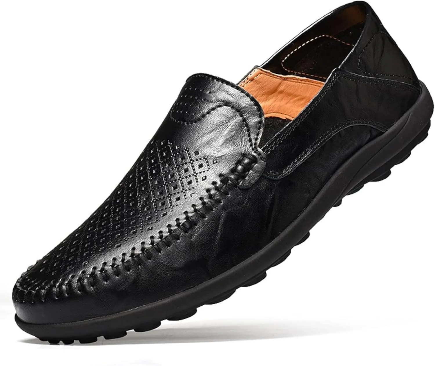 Men's Summer Flat Loafers Driving Shoes Casual Faux Leather Loafers Men's Boat Shoes