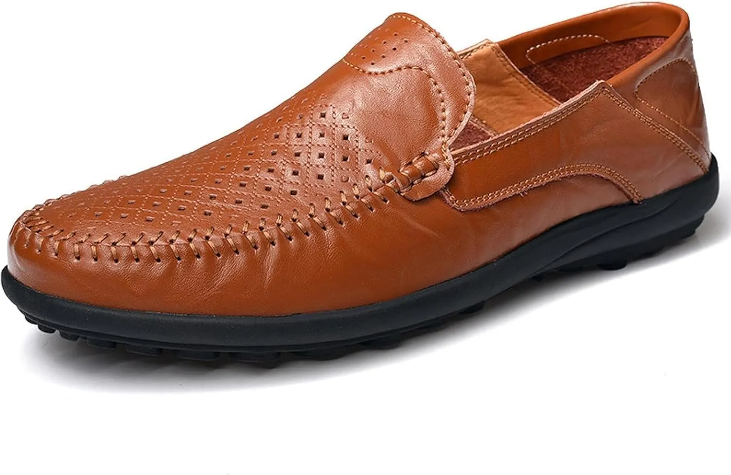 Men's Summer Flat Loafers Driving Shoes Casual Faux Leather Loafers Men's Boat Shoes
