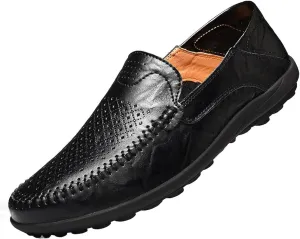 Men's Summer Flat Loafers Driving Shoes Casual Faux Leather Loafers Men's Boat Shoes