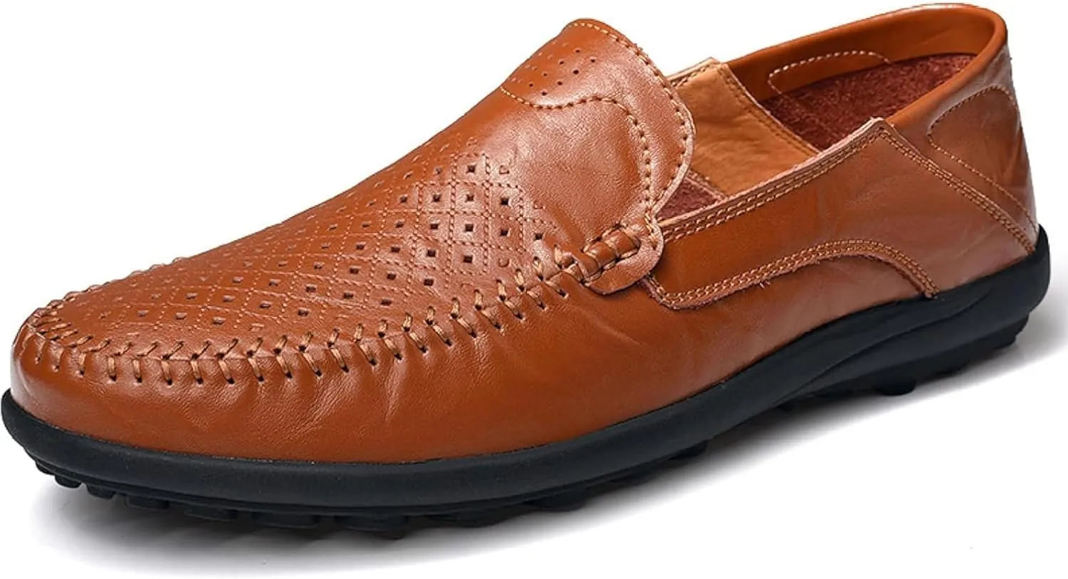 Men's Summer Flat Loafers Driving Shoes Casual Faux Leather Loafers Men's Boat Shoes