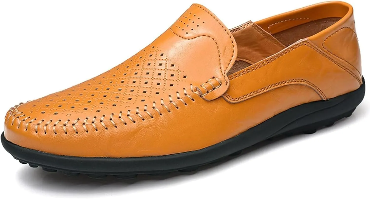 Men's Summer Flat Loafers Driving Shoes Casual Faux Leather Loafers Men's Boat Shoes