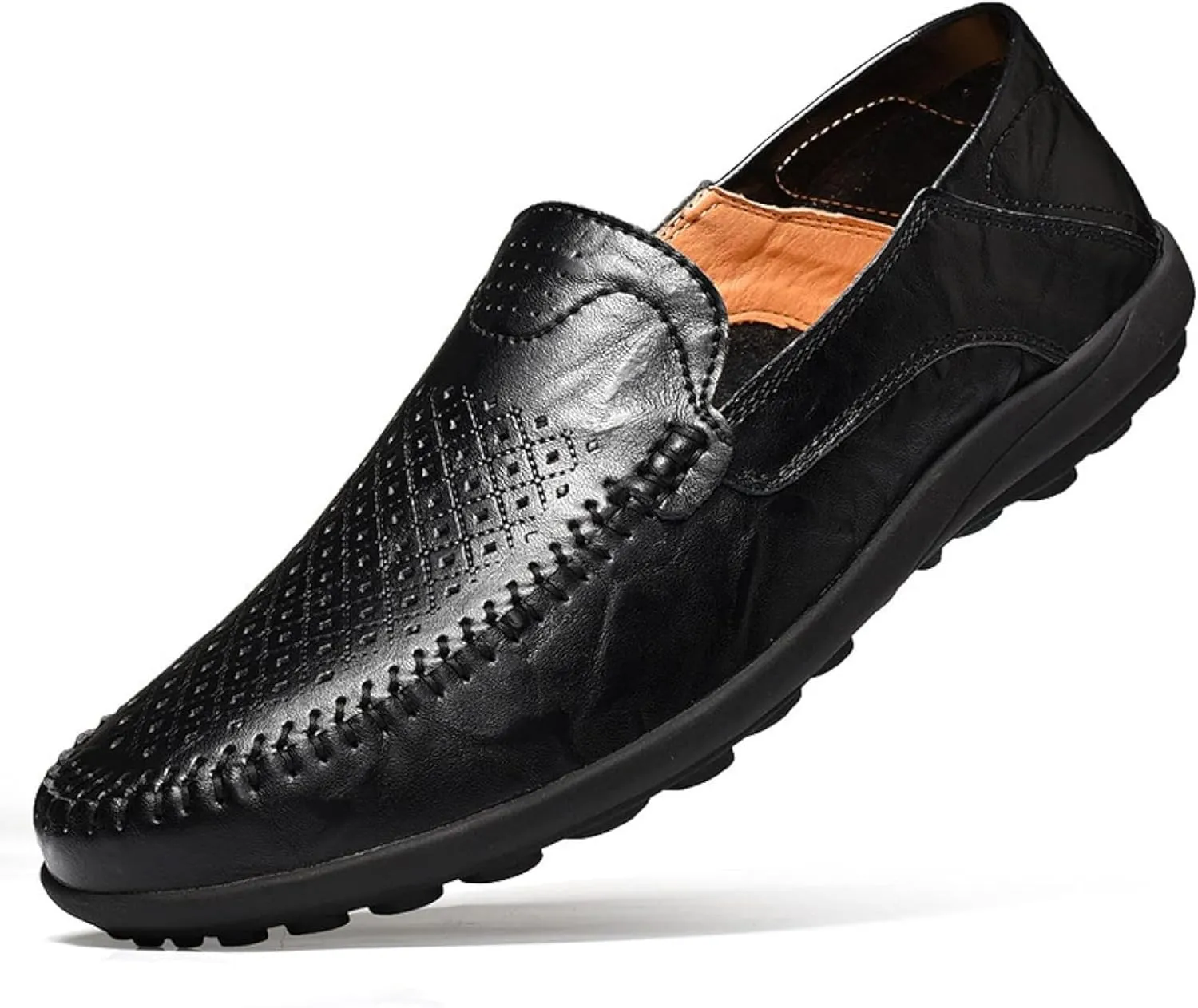 Men's Summer Flat Loafers Driving Shoes Casual Faux Leather Loafers Men's Boat Shoes
