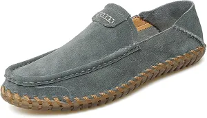 Men's Summer Soft Suede Loafers Penny Shoes Flat Comfortable Driving Shoes Anti Slip Boat Shoes Outdoor Casual Shoes for Men