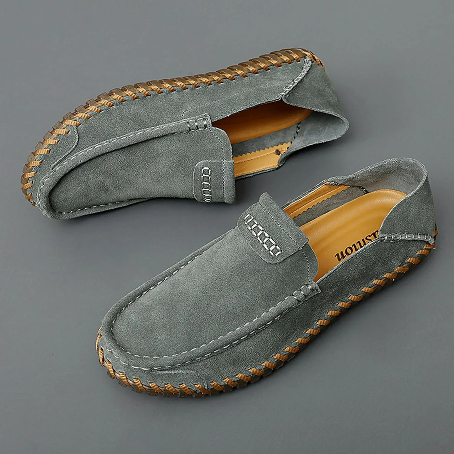 Men's Summer Soft Suede Loafers Penny Shoes Flat Comfortable Driving Shoes Anti Slip Boat Shoes Outdoor Casual Shoes for Men