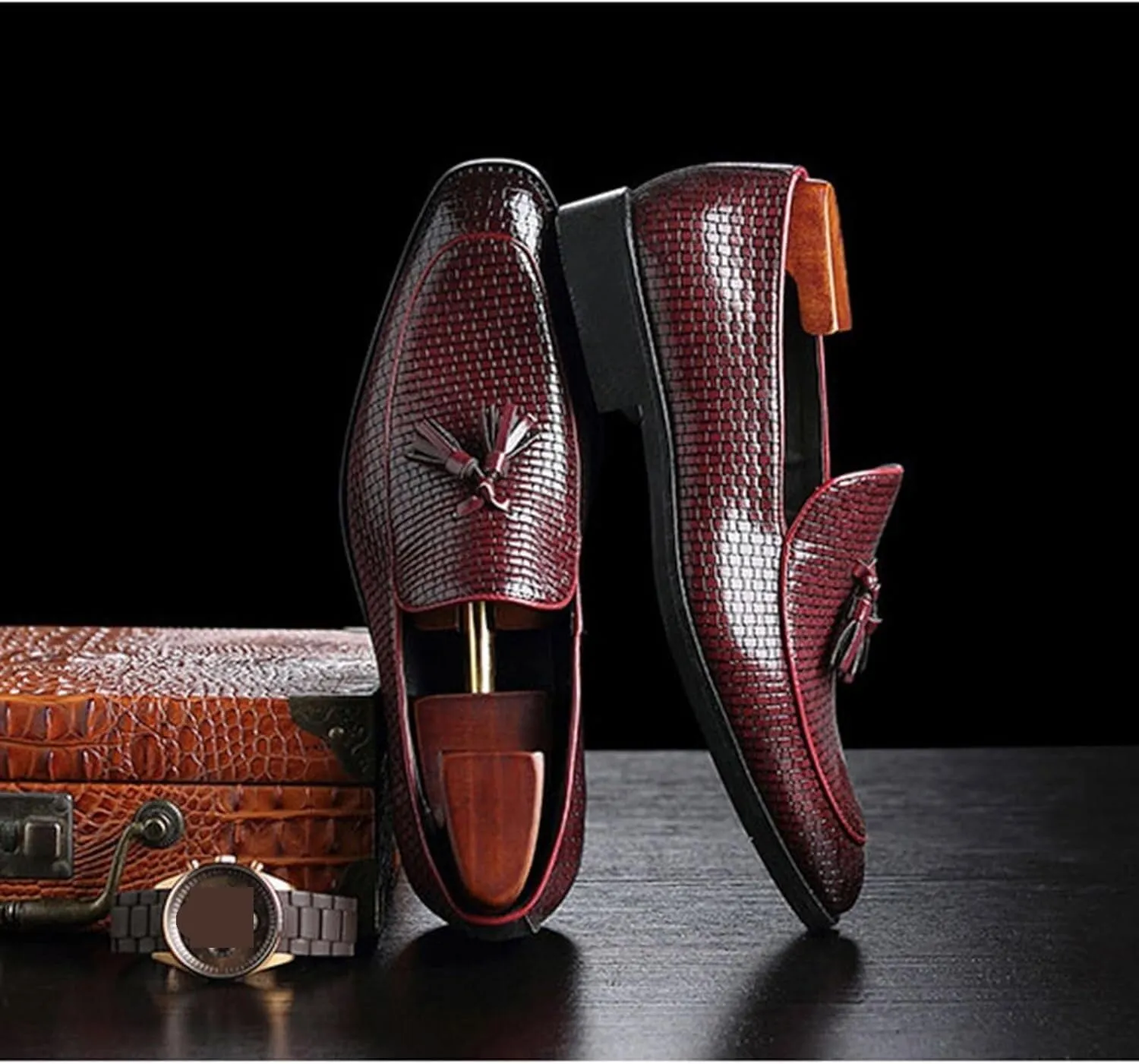 Mens Tassel Loafers Shoes Formal Fashionable Stylish Dress Shoes Slip On Casual Shoes for Business Wedding Wear