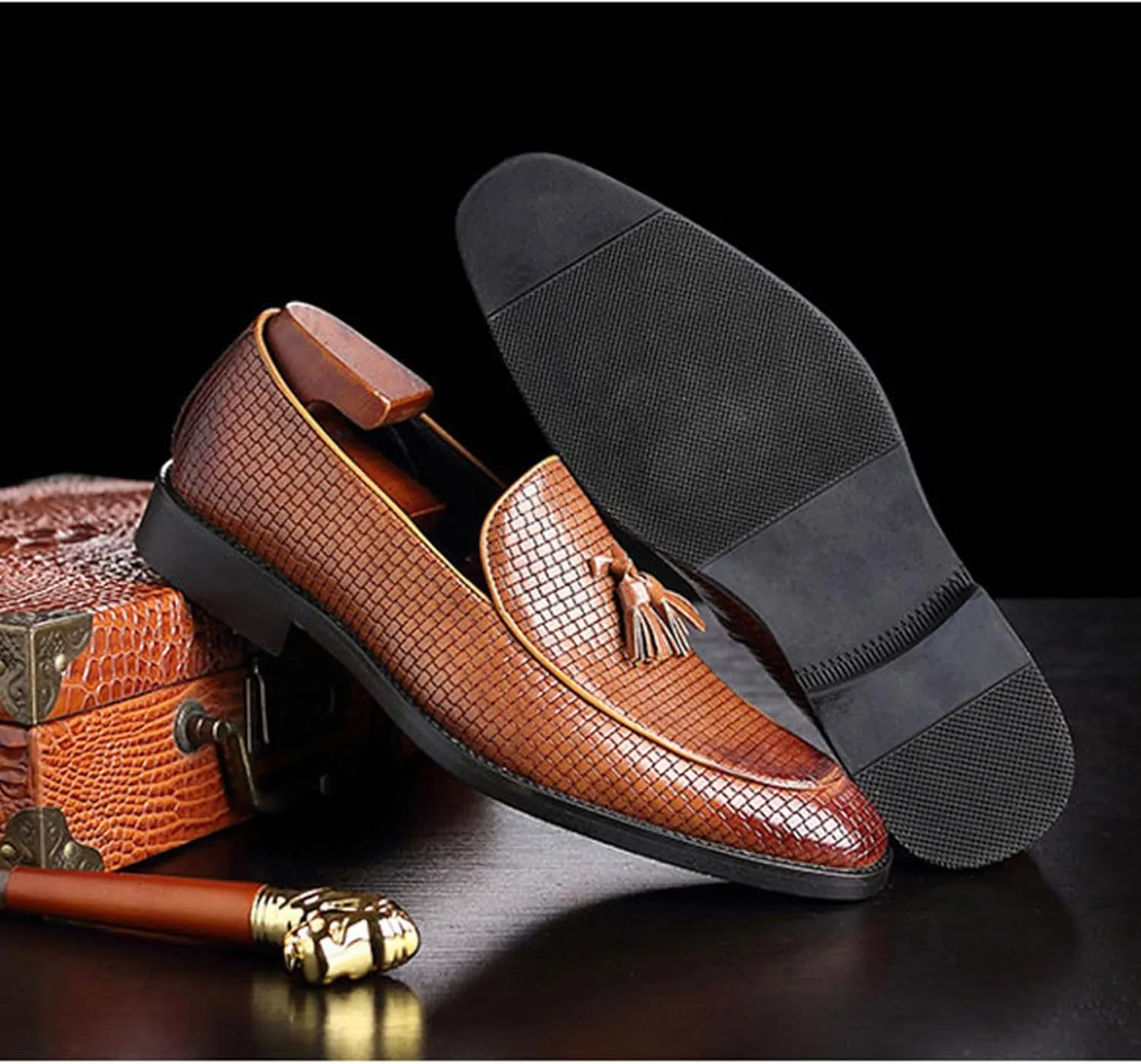 Mens Tassel Loafers Shoes Formal Fashionable Stylish Dress Shoes Slip On Casual Shoes for Business Wedding Wear