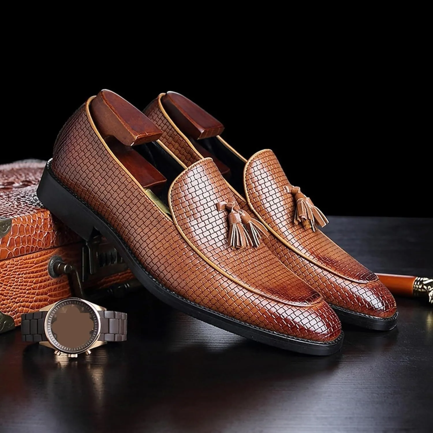 Mens Tassel Loafers Shoes Formal Fashionable Stylish Dress Shoes Slip On Casual Shoes for Business Wedding Wear