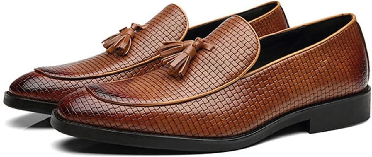 Mens Tassel Loafers Shoes Formal Fashionable Stylish Dress Shoes Slip On Casual Shoes for Business Wedding Wear
