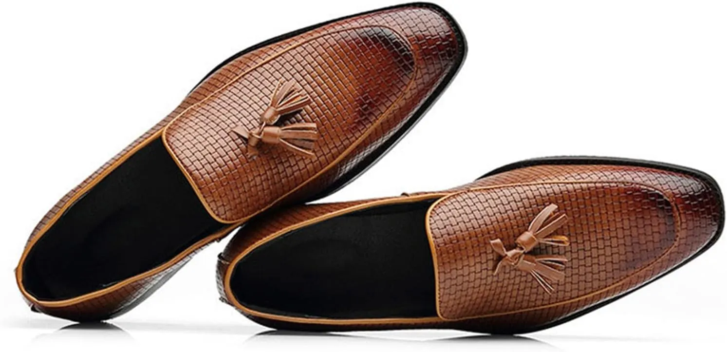 Mens Tassel Loafers Shoes Formal Fashionable Stylish Dress Shoes Slip On Casual Shoes for Business Wedding Wear