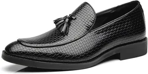 Mens Tassel Loafers Shoes Formal Fashionable Stylish Dress Shoes Slip On Casual Shoes for Business Wedding Wear