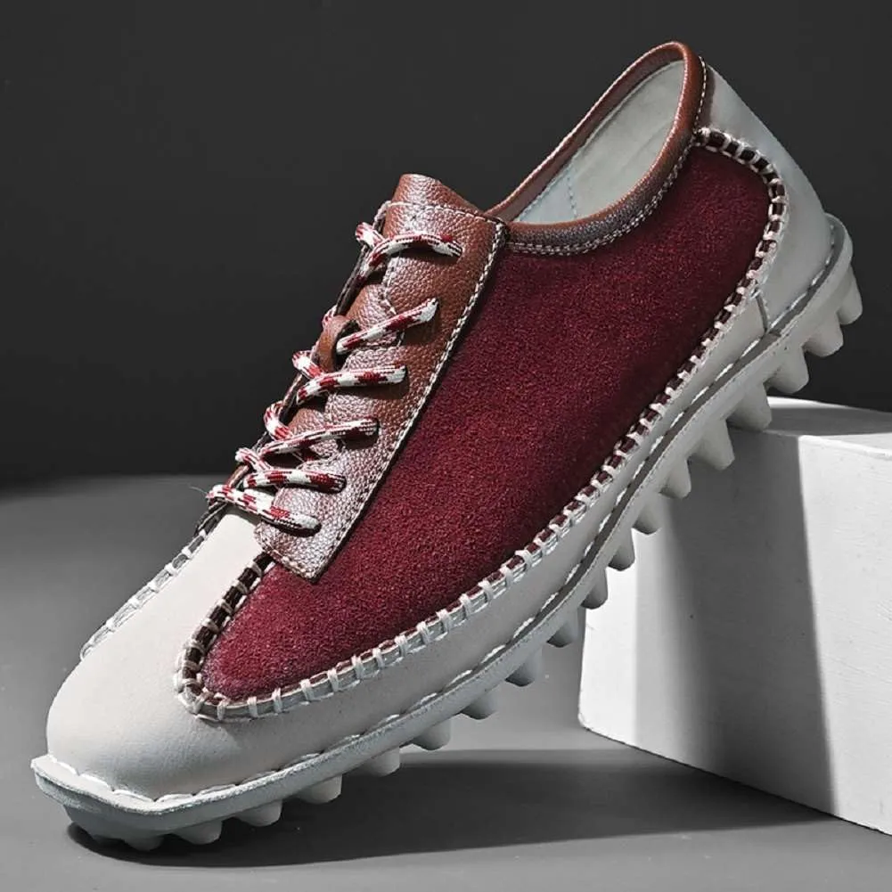 mitvr Men's Fashion Loafers Outdoor Walking Driving Shoes Comfort Casual Lace Up Sneakers