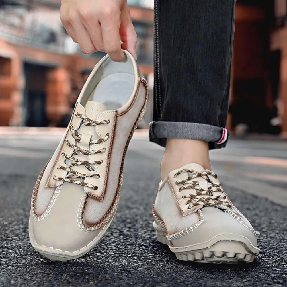 mitvr Men's Fashion Loafers Outdoor Walking Driving Shoes Comfort Casual Lace Up Sneakers