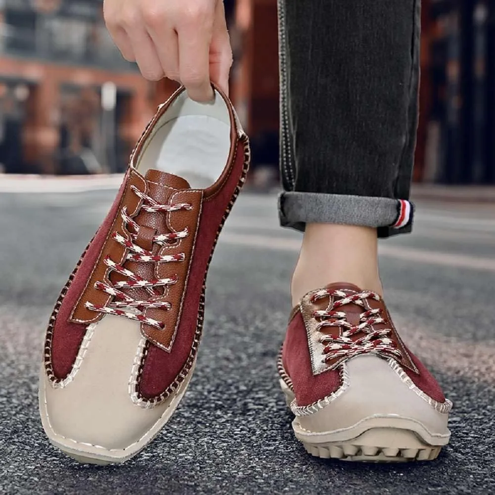 mitvr Men's Fashion Loafers Outdoor Walking Driving Shoes Comfort Casual Lace Up Sneakers
