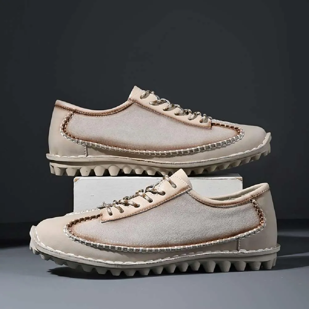 mitvr Men's Fashion Loafers Outdoor Walking Driving Shoes Comfort Casual Lace Up Sneakers
