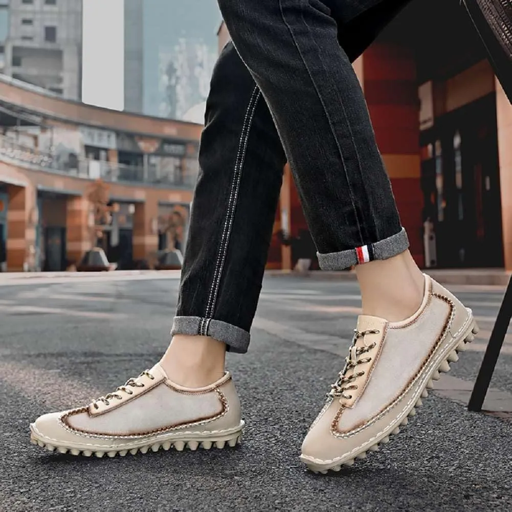 mitvr Men's Fashion Loafers Outdoor Walking Driving Shoes Comfort Casual Lace Up Sneakers