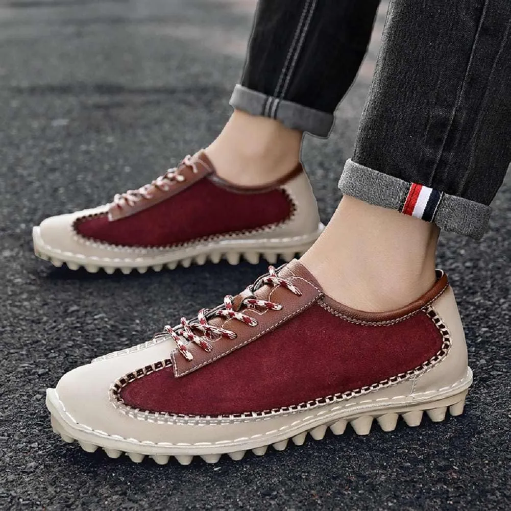 mitvr Men's Fashion Loafers Outdoor Walking Driving Shoes Comfort Casual Lace Up Sneakers