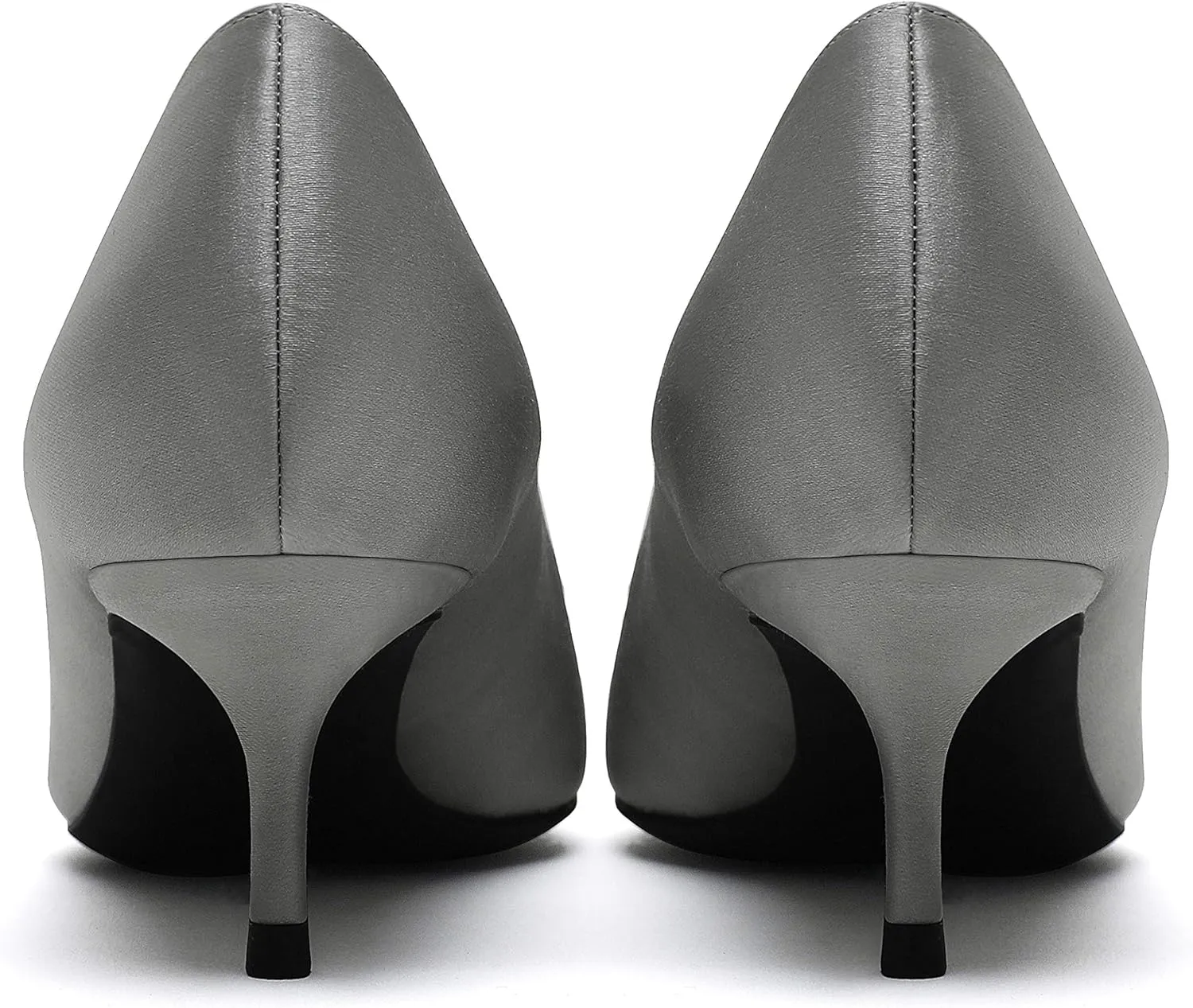 MOOMMO Kitten Heel Pumps Pointed Toe Satin Slip On 2 Inch Mid Heel Dress Shoes Classic Work Pumps for Office Ladies Wedding Bridal Party 4-13 M US