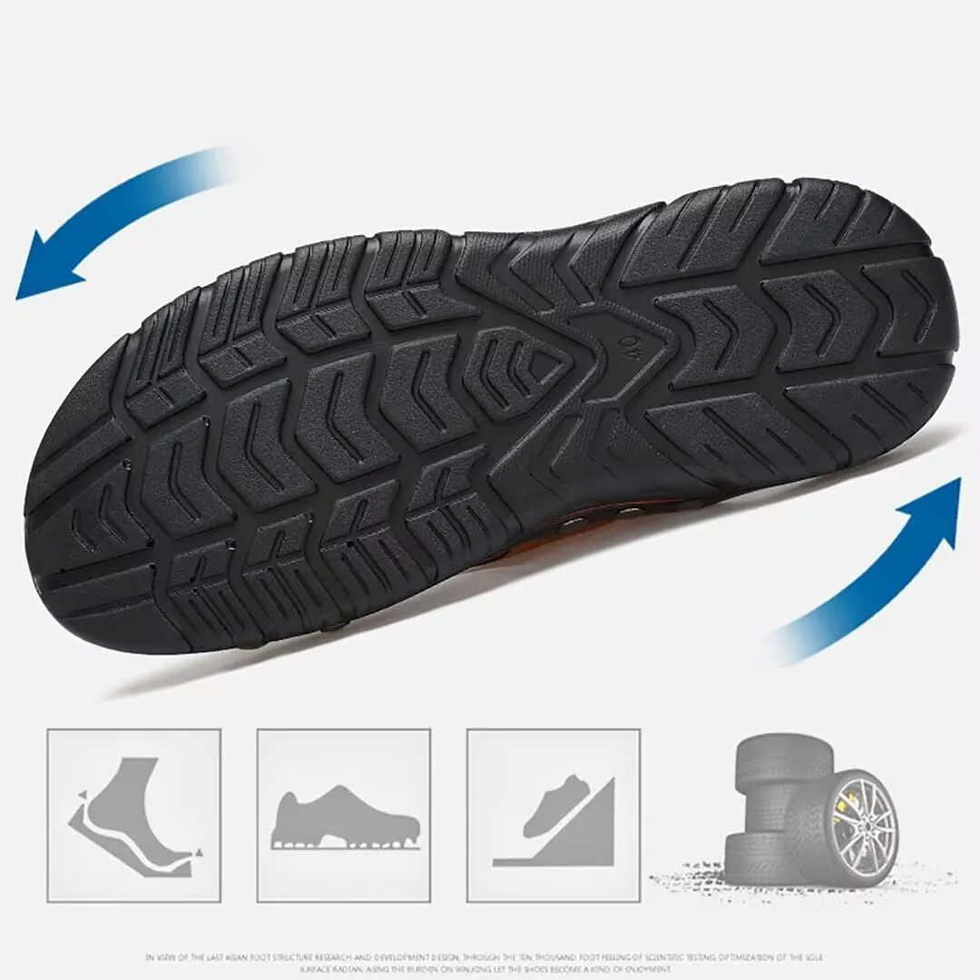 NANXIN&LOVE Mens Slide Sandals Open Toe Non-Slip Comfortable Slide Sandals Men Leather House Slippers Summer Lightweight